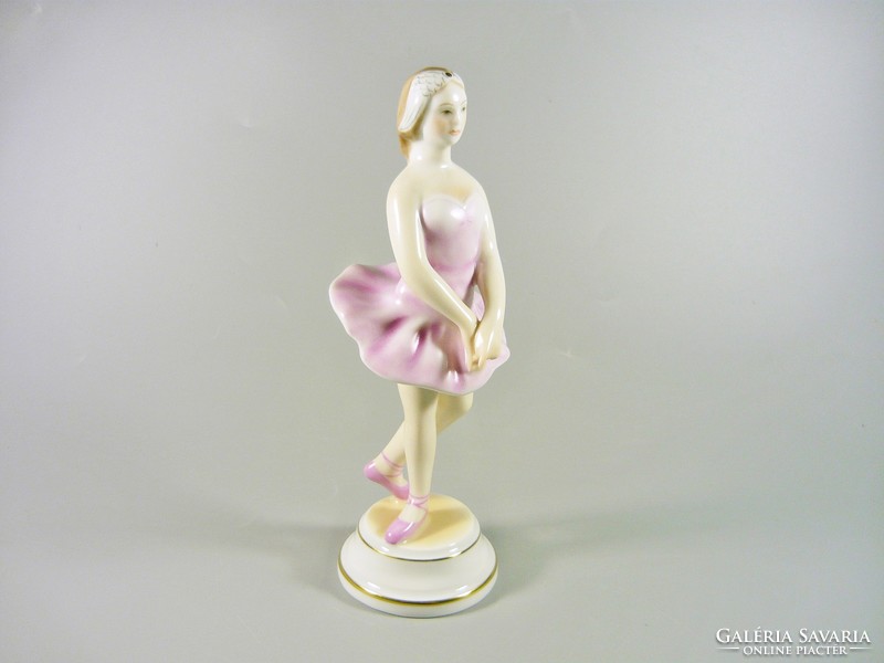 Herend ballerina in pink dress, hand-painted porcelain figurine 18 cm, flawless! (B085)