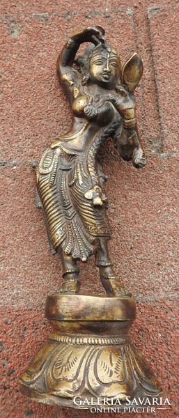 Antique bronze oriental goddess statue