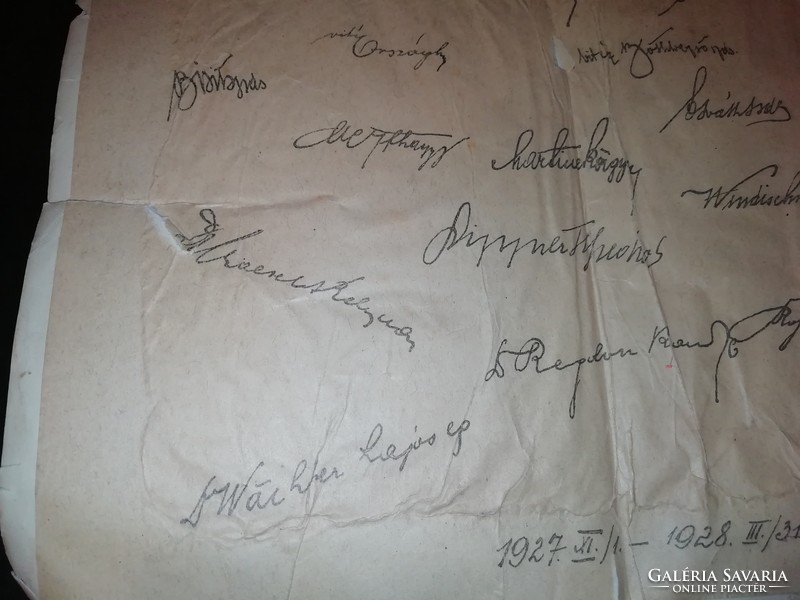 Ritka katónai lovasság aláírások és fénykép 1927-1928