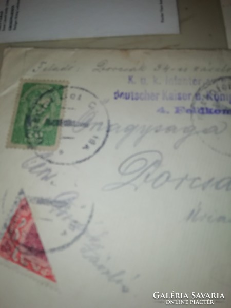 1917 Dorcsák 34-es zászlós III.század tábori posta 644