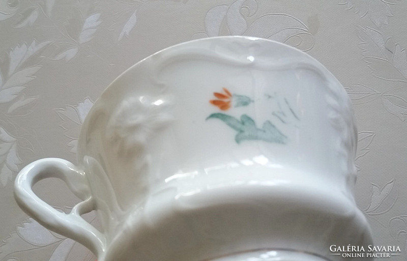 Antik porcelán virágos régi csésze 1 db