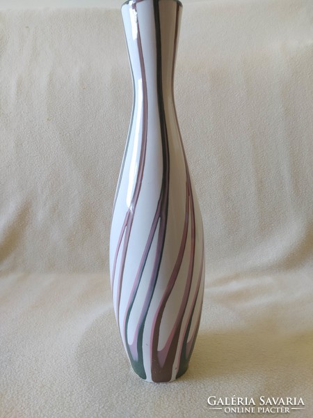 Aquincum: large retro vase with striped decor, flawless, marked, 36 cm