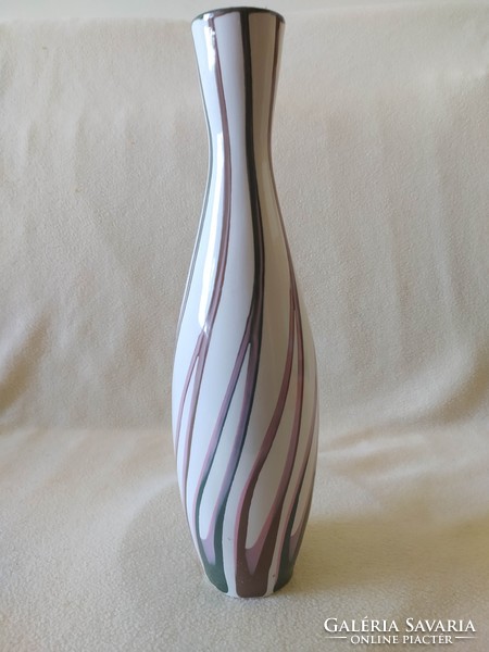 Aquincum: large retro vase with striped decor, flawless, marked, 36 cm