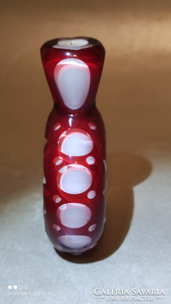 Antik ruby red bieder tubák tabak tartó üveg