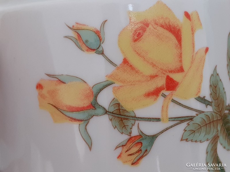 Régi Zsolnay rózsa mintás porcelán bögre sárga rózsás