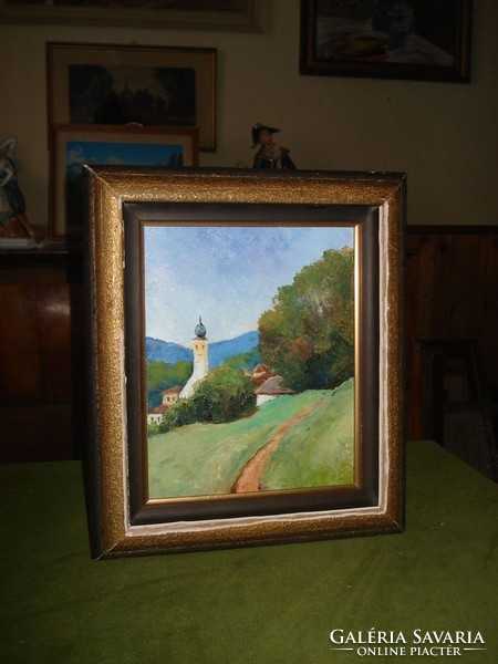 Landscape with church tower