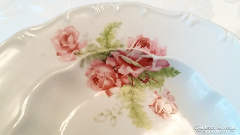 Régi Zsolnay porcelán rózsás tányér 23 cm