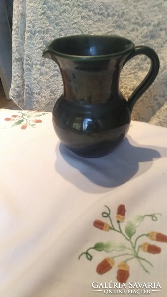 Green ceramic vase