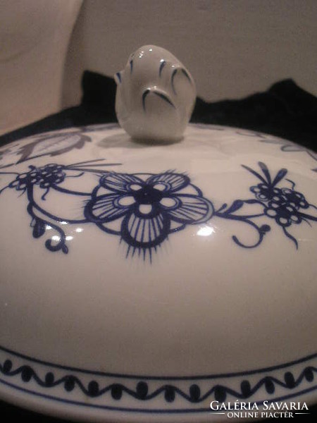 N14 antique Meissen pattern convex porcelain roof rare ornament with large handle for sale