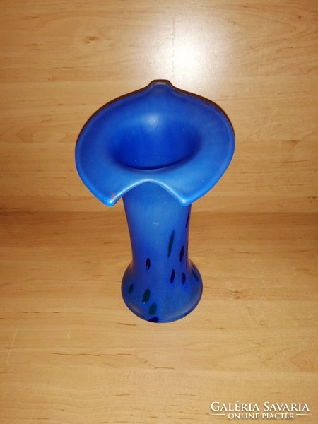 Kék üveg váza 22 cm (1/d)