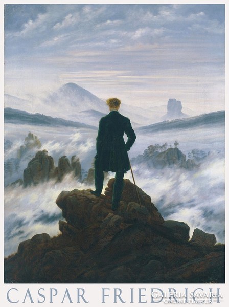 Caspar Friedrich Vándor a ködtenger felett 1818 német romantikus tájkép festmény művészeti plakátja