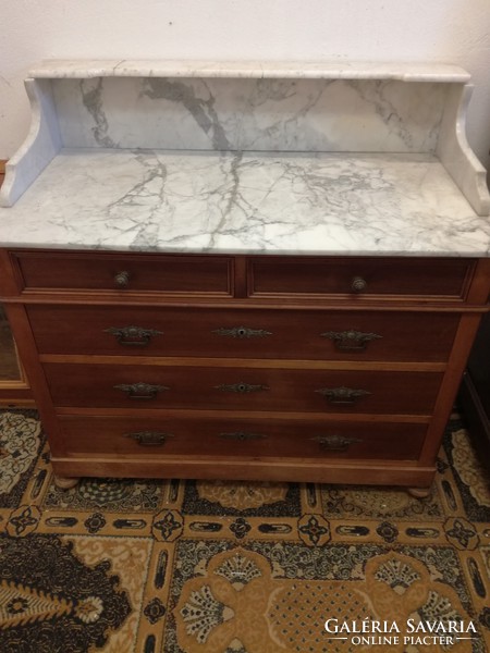 Empir chest of drawers with 4 drawers and marble tiles that broke during transport.