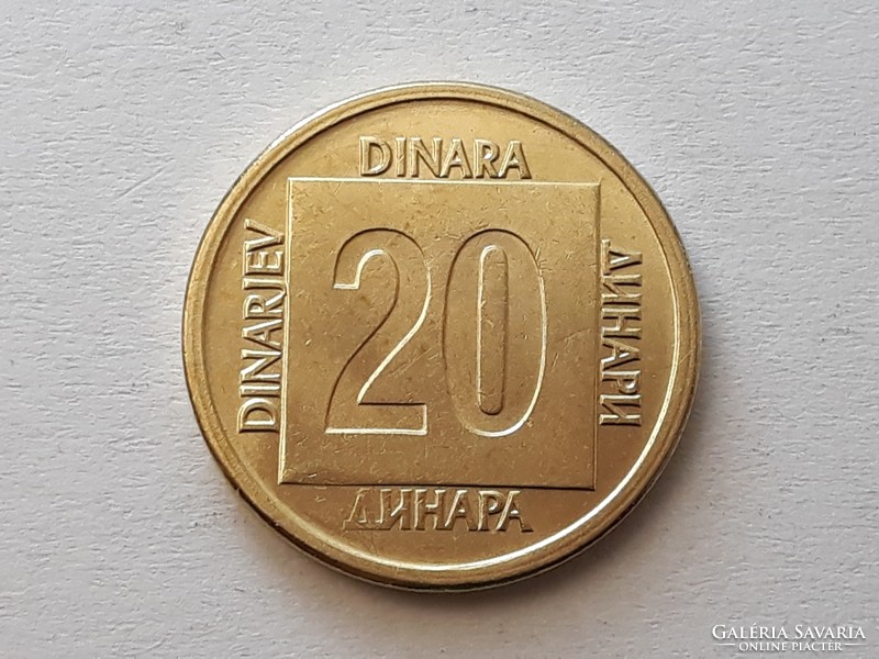 20 Dinara 1989 érme - Jugoszláv 20 dínár 1989 külföldi pénzérme