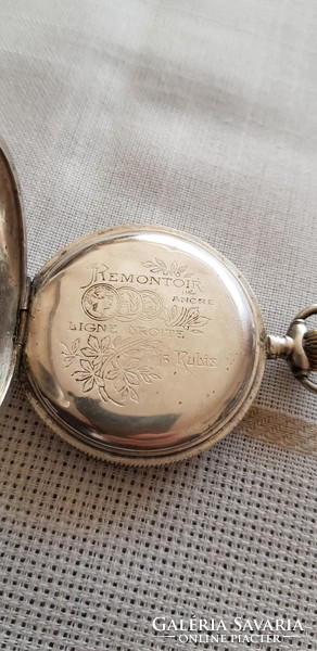 Antique silver remontior pocket watch