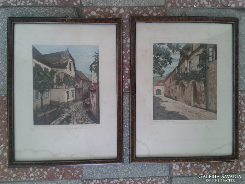 OSZTRÁK WIENER WERKSTATTE ?  SZIGNÁLT JUGENDSTIL  RÉZKARC