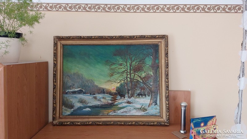 Kovács László szép tájkép festménye 74x57 cm