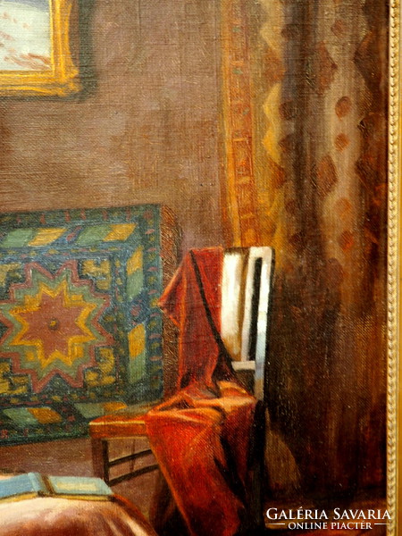 Presumably Komárom-kacz endre?: Interior c. Unmarked painting