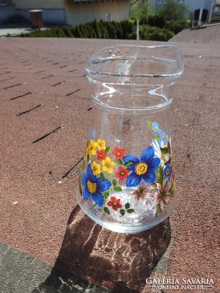 Water jug with flower pattern - glass jug