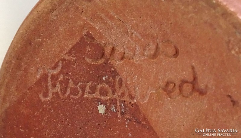 1I061 sziszcs imre marked Tiszafüred ceramic silk 17 cm