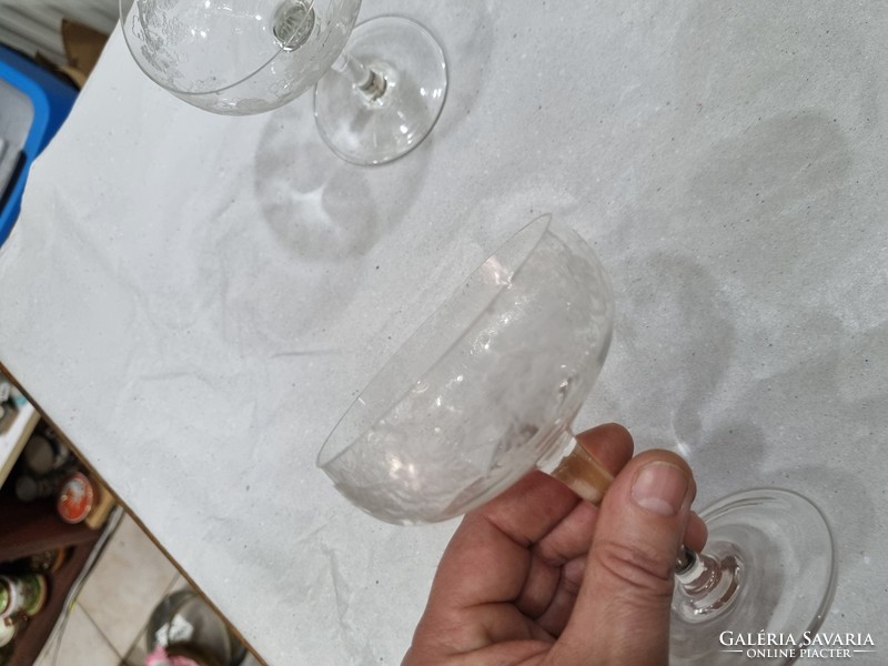 2 pcs old polished glass cups