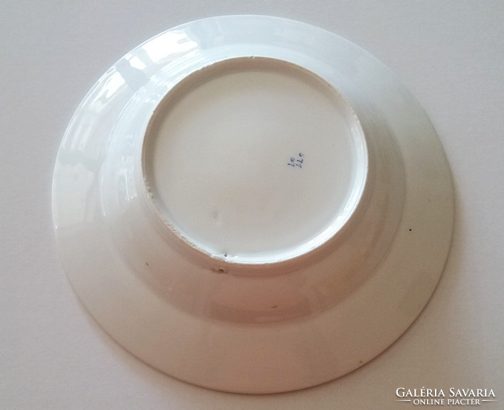 Régi porcelán falitányér dísztányér kék mezeivirágos tányér 23 cm