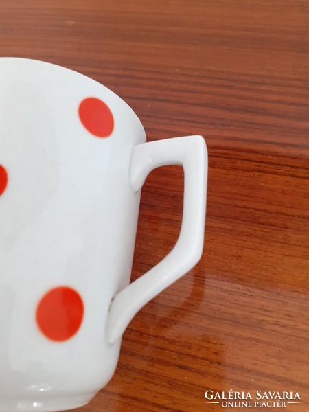 Old zsolnay porcelain red polka dot vintage mug