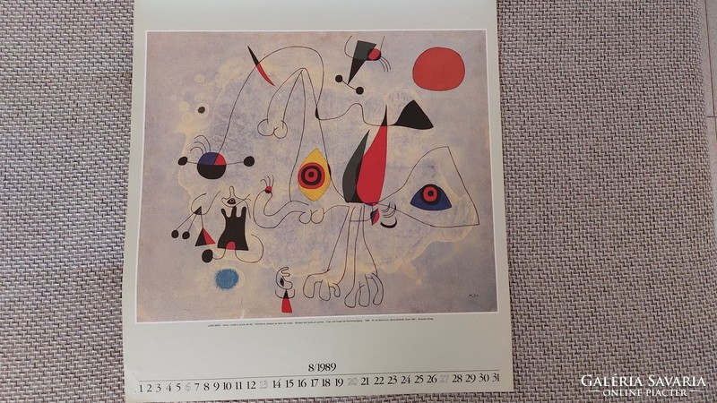 Ritkaság Joan Miró naptár Brönner Verlag Offset!