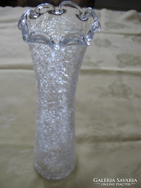 Repesztett hullámos szélű váza 26 cm-es