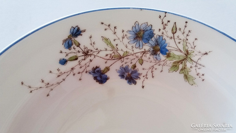 Old porcelain wall plate decorative plate blue wildflower plate 23 cm