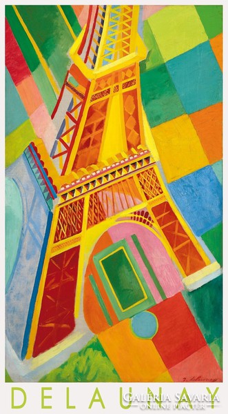 Robert Delaunay Eiffel torony Párizs 1922 francia avantgard festmény művészeti plakát színes város