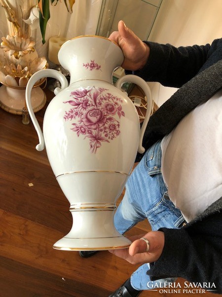 Hollóház porcelain vase, 30 cm high, flawless piece.