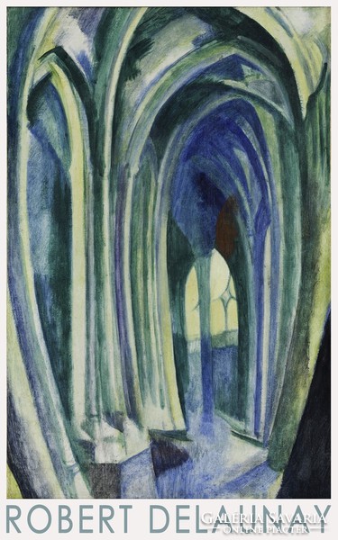 Robert Delaunay Saint Sévrin No5 Szivárvány1909 francia avantgard festmény művészeti plakát kék zöld