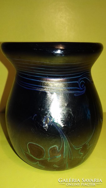 Erwin eisch marked rare studio design in glass vase