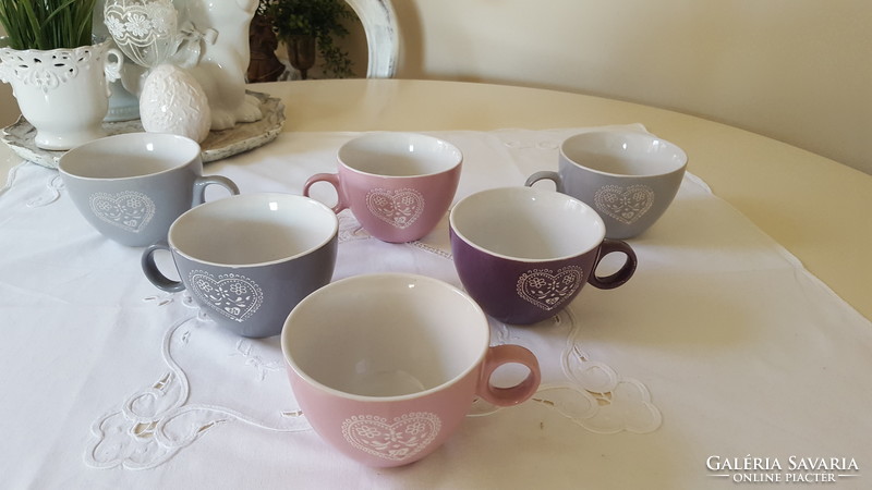 Large, colorful porcelain mug 6 pcs.