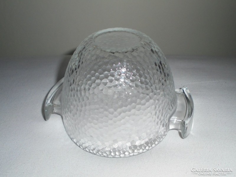 Retro glass bowl bowl - convex, lentil pattern, 1970s