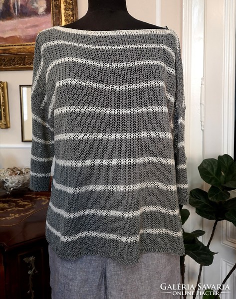 Phase eight oversize knitted sweater can be worn up to xs-l size, white - gray