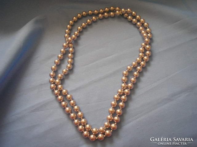Silver colored double string of pearls rarity for sale 73-cm, double 146cm total length