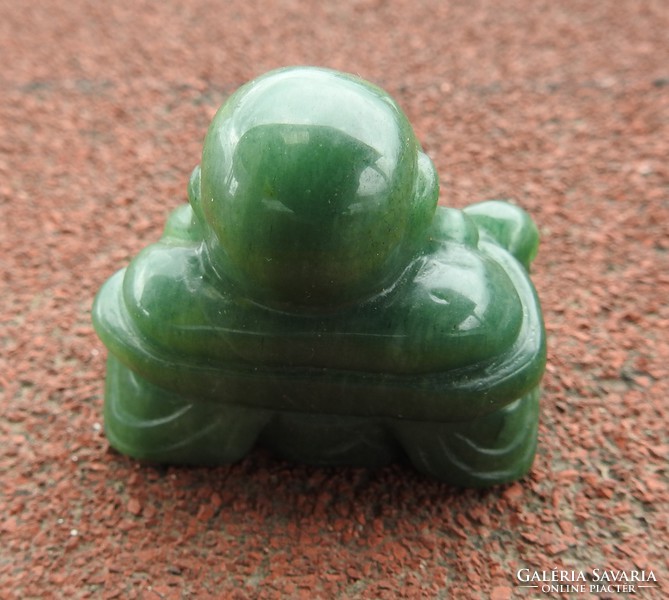 Jade carving - green - laughing buddha