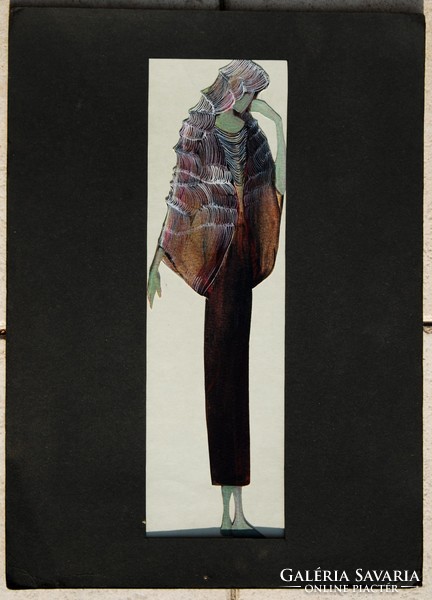 Edit (1968): woman with wavy hair - unique graphics, dress design