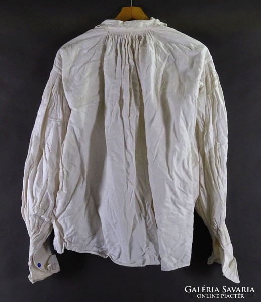 1I145 antique folk costume linen shirt