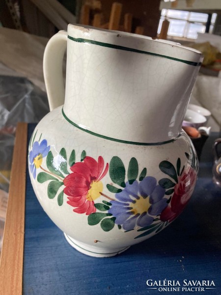 Floral ceramic old jug