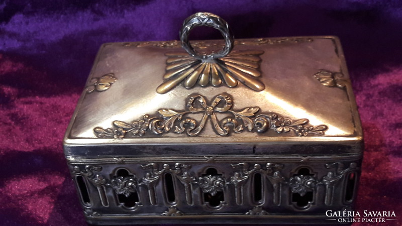 Antique silver plated box, box (l2440)