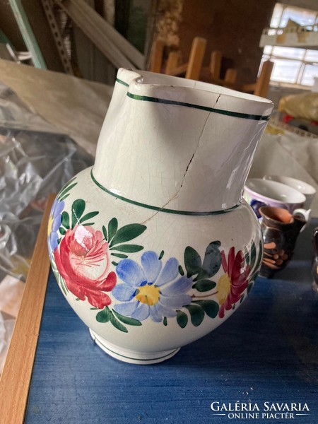 Floral ceramic old jug