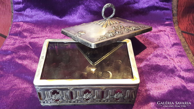 Antique silver plated box, box (l2440)