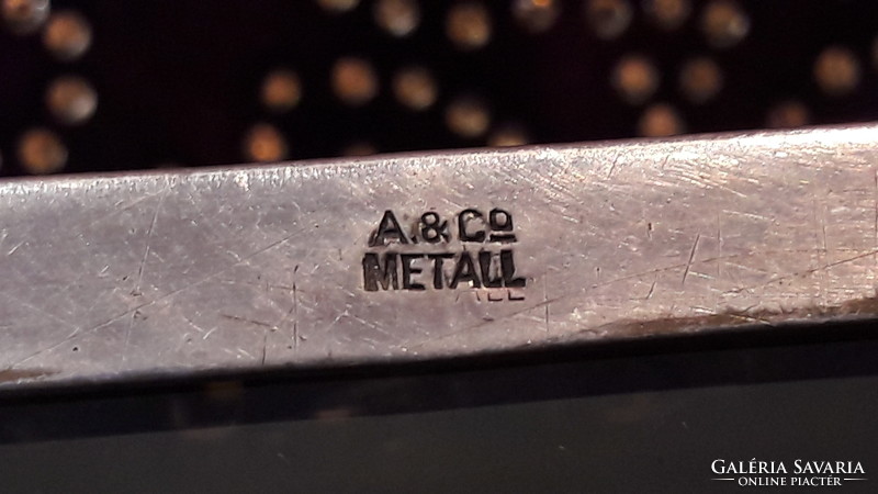 Antik ezüstözött szelence, doboz (L2440)
