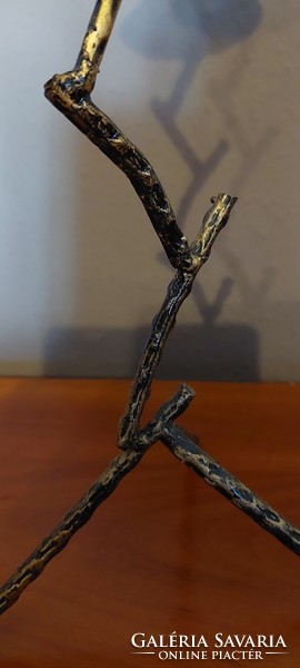 Art deco style tree branch patterned copper candlestick!