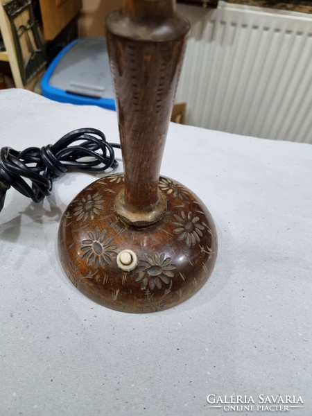 Old wooden table lamp