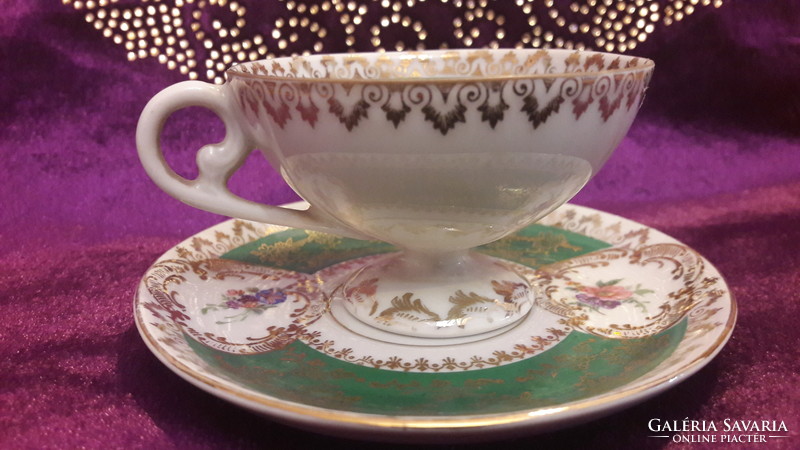 Antique Viable Porcelain Coffee Cup with Plate (l2462)