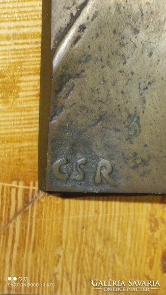 Csíkszentmihályi Róbert jelzett bronz V. I. Lenin relief   4250 g fali dísz fali kép képcsarnokos
