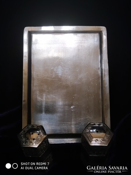 Persian silver (875) spice spreader with paired serving tray